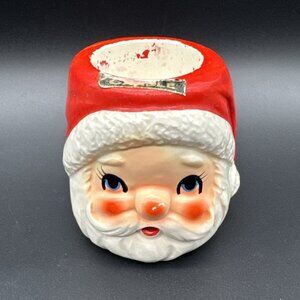 Vintage Japan Santa Face Candle Holder Christmas